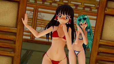 Reimu and Sanae at the Hot Spring | Yoiyoi Kokon