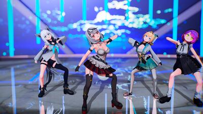 【MMD ホロライブ 4K/60fps】《Chloe (沙花叉クロヱ), Iroha (風真いろは), Towa (常闇トワ), Fubuki (白上フブキ)》K/DA
