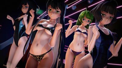 ナイトクラブで夕雲型水着セクシーダンス