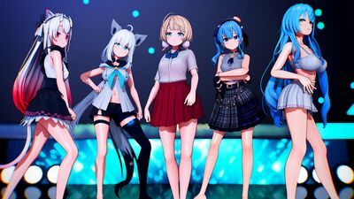【MMD ホロライブ】《Nakiri Ayame(百鬼あやめ) Hoshimachi Suisei(星街すいせい) Yukihana Lamy(雪花ラミ