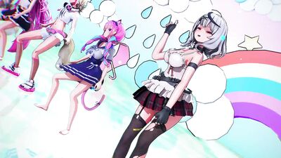 【MMD ホロライブ】《Fuwawa Abyssgard(フワワ・アビスガード) Mococo Abyssgard(モココ・アビスガード) Hakui
